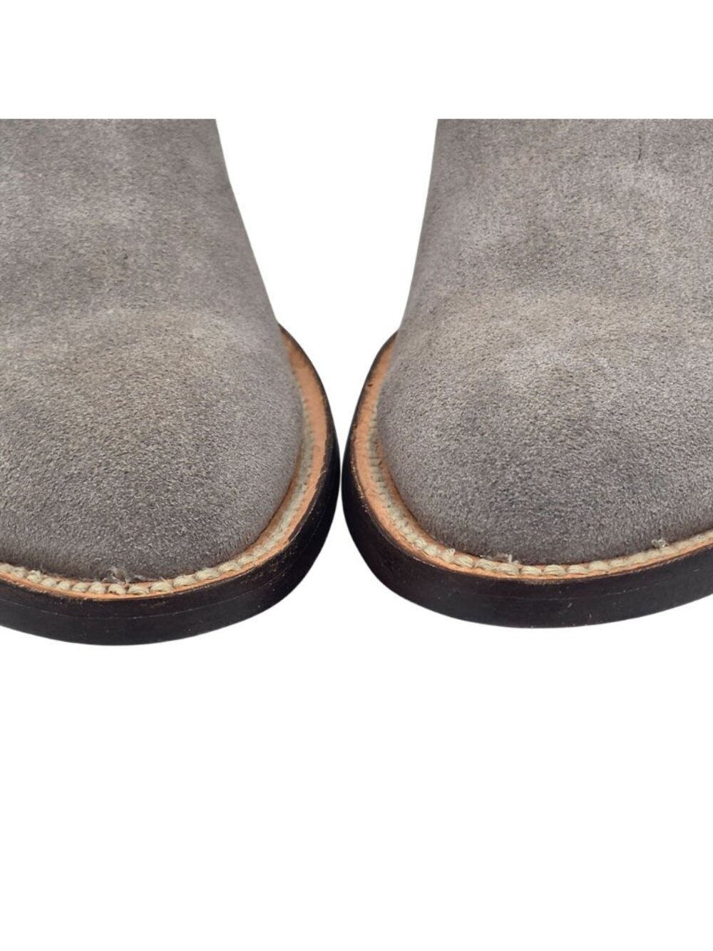 NEW Cuero Womens size 10B Suede Taupe Grey Ankle Cowboy Western Booties Handmade - Picture 11 of 16